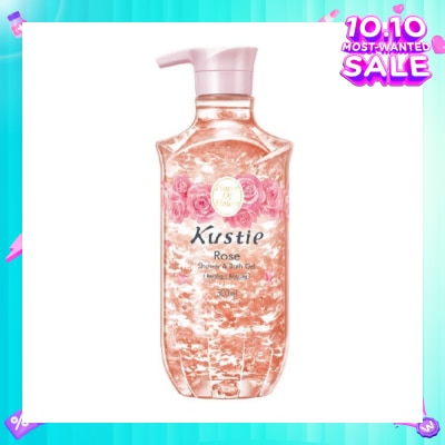KUSTIE Rose Shower & Bath Gel w/Pump (Suitable for All Skin Types Expecially for Mature Skin and Sensitive Inflamed Skin) 500ml