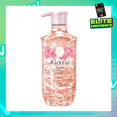 KUSTIE Rose Shower & Bath Gel w/Pump (Suitable for All Skin Types Expecially for Mature Skin and Sensitive Inflamed Skin) 500ml