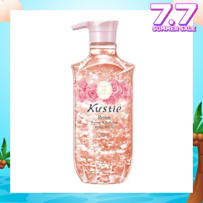 KUSTIE Rose Shower & Bath Gel w/Pump (Suitable for All Skin Types Expecially for Mature Skin and Sensitive Inflamed Skin) 500ml