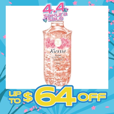 KUSTIE - Rose Shower & Bath Gel w/Pump (Suitable for All Skin Types Expecially for Mature Skin and Sensitive Inflamed Skin) 500ml
