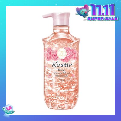 KUSTIE Rose Shower & Bath Gel w/Pump (Suitable for All Skin Types Expecially for Mature Skin and Sensitive Inflamed Skin) 500ml