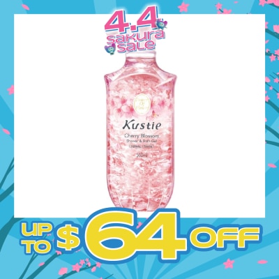 KUSTIE - Cherry Blossom Shower & Bath Gel w/Pump (Improve Pigmentation, Restore White and Clear Skin Looking Youthful) 500ml