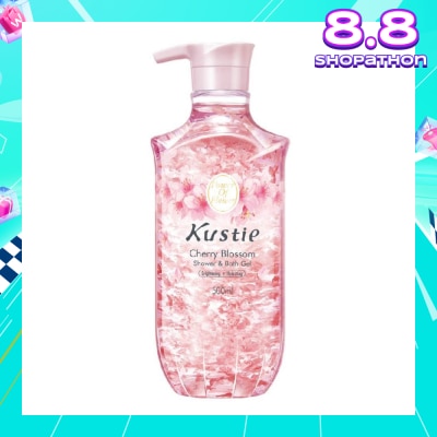 KUSTIE Cherry Blossom Shower & Bath Gel w/Pump (Improve Pigmentation, Restore White and Clear Skin Looking Youthful) 500ml