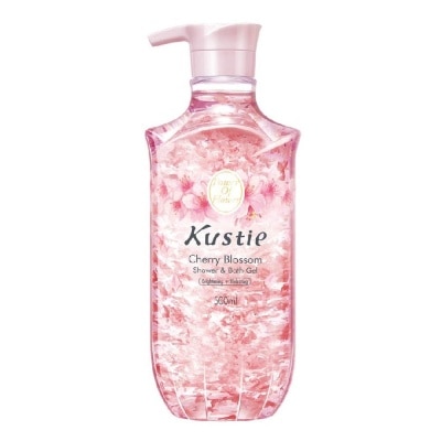 KUSTIE Cherry Blossom Shower & Bath Gel w/Pump (Improve Pigmentation, Restore White and Clear Skin Looking Youthful) 500ml