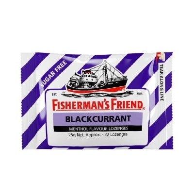 FISHERMAN Lozenges Sugar Free Blackcurrant (Relieves Minor Sore Throat And Cough) 25g