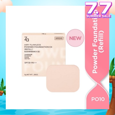 ZA Airy Flawless Powder Foundation Ex Refill PO10 8g