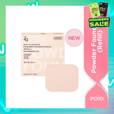 ZA Airy Flawless Powder Foundation Ex Refill PO10 8g