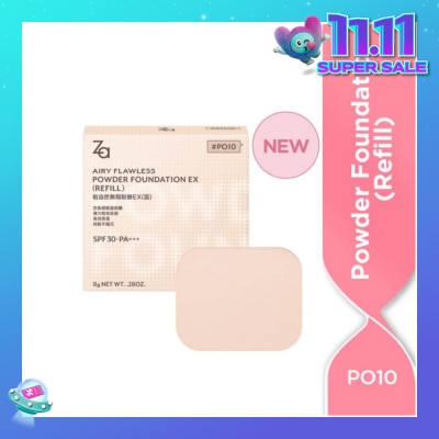 ZA Airy Flawless Powder Foundation Ex Refill PO10 8g