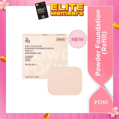 ZA Airy Flawless Powder Foundation Ex Refill PO10 8g