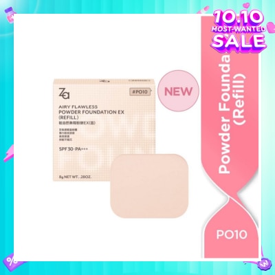 ZA Airy Flawless Powder Foundation Ex Refill PO10 8g