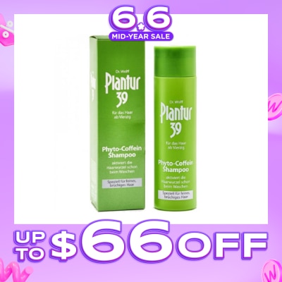 PLANTUR - Phyto-Caffeine Shampoo For Fine Brittle Hair (Suitable for Women 40 & above, Strengthens & Prevents Hairfall) 250ml