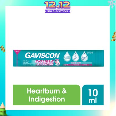 GAVISCON Double Action Liquid Sachet 10ml x 1s (Expiry: May`2026)