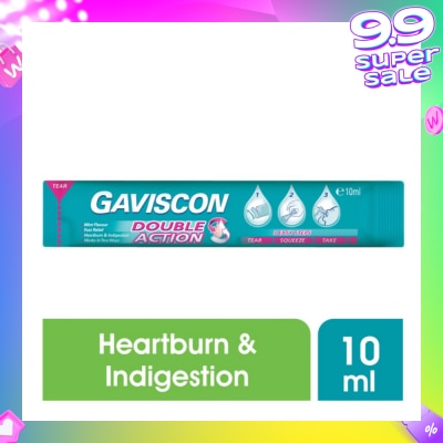 GAVISCON Double Action Liquid Sachet 10ml x 1s (Expiry: May`2026)