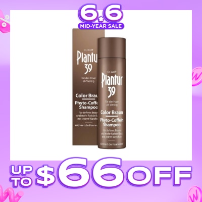 PLANTUR - Phyto-Caffeine Braun Shampoo For Natural/Dyed Brown Shades of Hair (Reduces Hairfall, Covers emerging grey hairs and light roots) 250ml