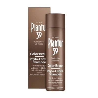 PLANTUR Phyto-Caffeine Braun Shampoo For Natural/Dyed Brown Shades of Hair (Reduces Hairfall, Covers emerging grey hairs and light roots) 250ml