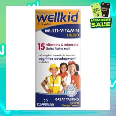 VITABIOTICS Wellkid Multi-Vitamin Liquid Swiss Alpine Malt Natural Orange Flavour (For 4 to 12yrs old) 150ml