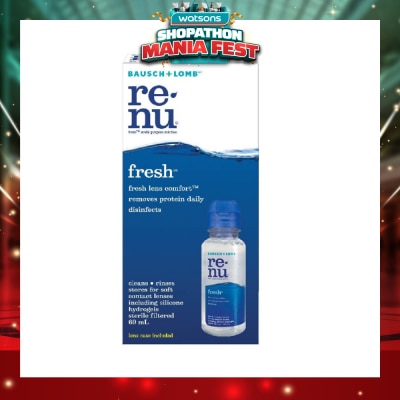 BAUSCH + LOMB - Renu Fresh Multi-Purpose Contact Lens Solution (Lens Case Included) 60ml (Expiry: Oct`2026)