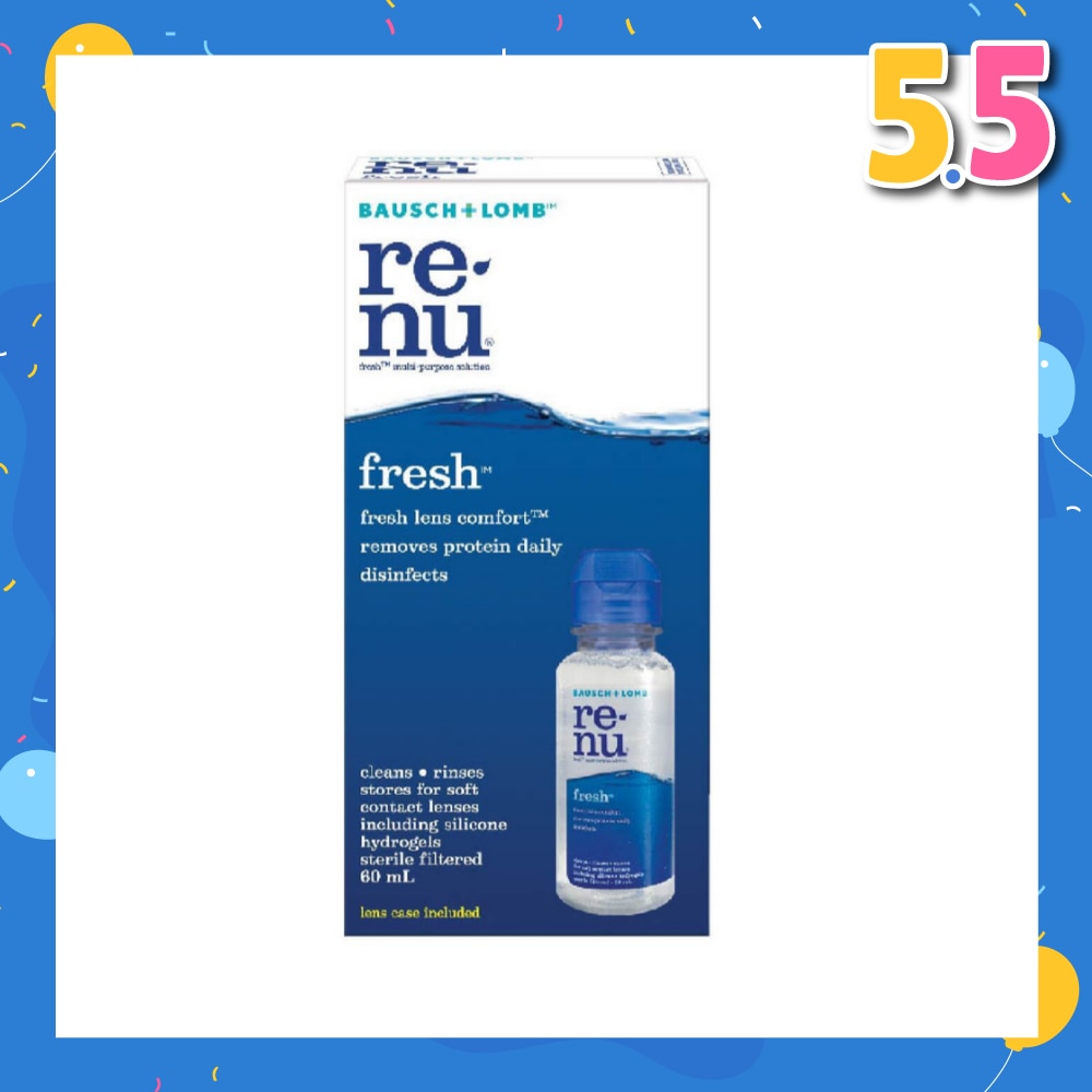 Renu Fresh Multi-Purpose Contact Lens Solution (Lens Case Included) 60ml