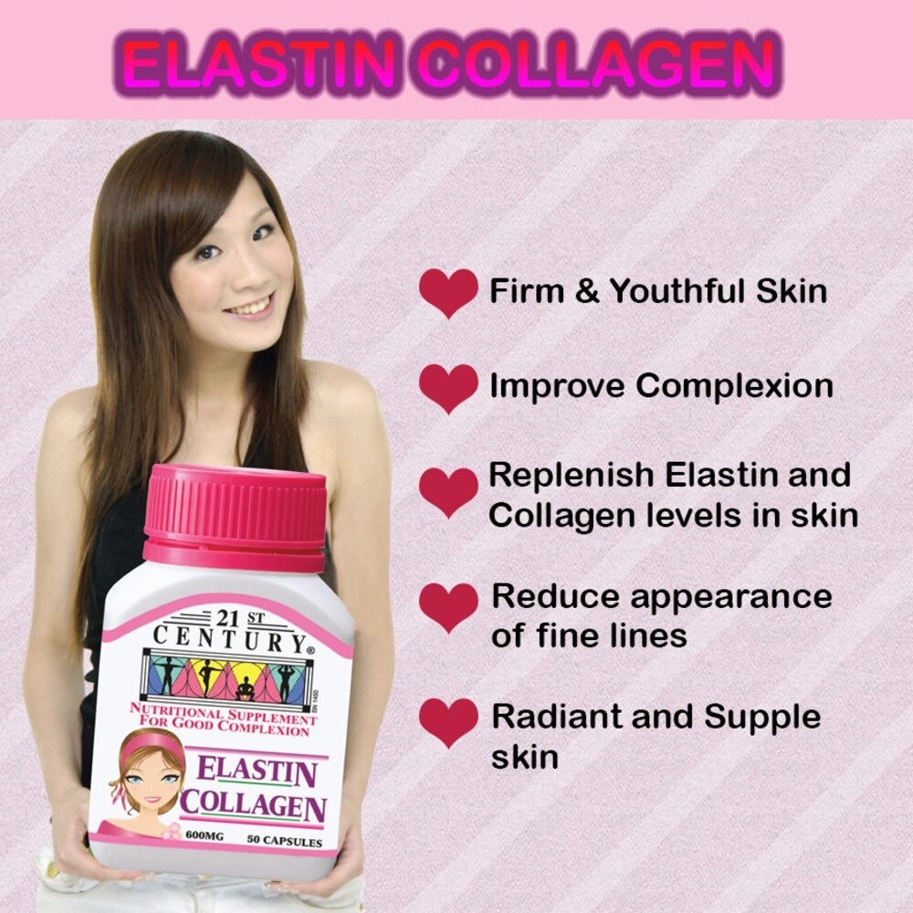 Elastin Collagen Nutritional Supplement Capsules for Good Complexion (Replenish Elastin & Collagen Levels) 600mg 50s