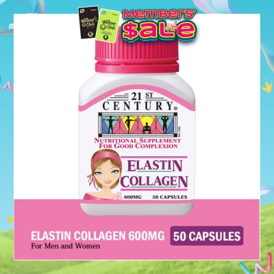 21ST CENTURY - Elastin Collagen Nutritional Supplement Capsules for Good Complexion (Replenish Elastin & Collagen Levels) 600mg 50s