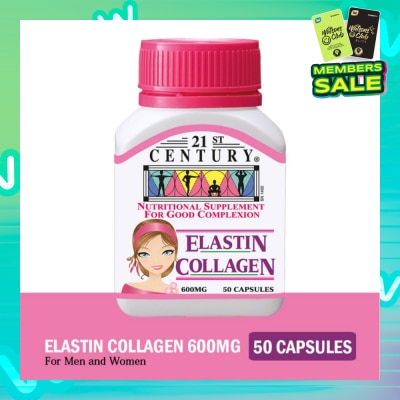 21ST CENTURY Elastin Collagen Nutritional Supplement Capsules for Good Complexion (Replenish Elastin & Collagen Levels) 600mg 50s