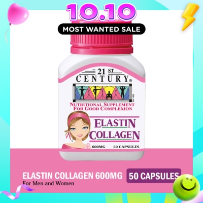 21ST CENTURY Elastin Collagen Nutritional Supplement Capsules for Good Complexion (Replenish Elastin & Collagen Levels) 600mg 50s image
