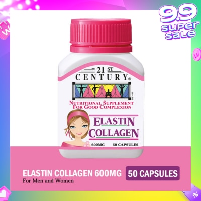 21ST CENTURY Elastin Collagen Nutritional Supplement Capsules for Good Complexion (Replenish Elastin & Collagen Levels) 600mg 50s