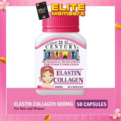 21ST CENTURY Elastin Collagen Nutritional Supplement Capsules for Good Complexion (Replenish Elastin & Collagen Levels) 600mg 50s