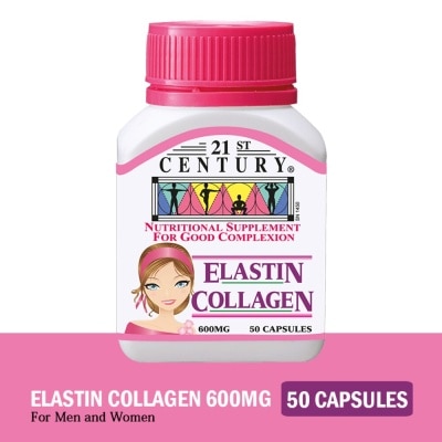 21ST CENTURY Elastin Collagen Nutritional Supplement Capsules for Good Complexion (Replenish Elastin & Collagen Levels) 600mg 50s