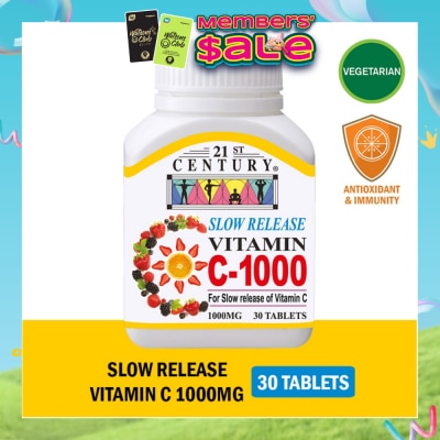 21ST CENTURY - Slow Release Vitamin C-1000 Tablets (Maintain Body Resistance) 1000mg 30s