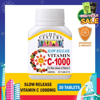 21ST CENTURY Slow Release Vitamin C-1000 Tablets (Maintain Body Resistance) 1000mg 30s