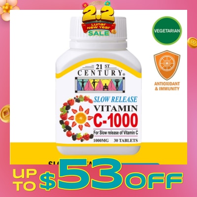 21ST CENTURY Slow Release Vitamin C-1000 Tablets (Maintain Body Resistance) 1000mg 30s