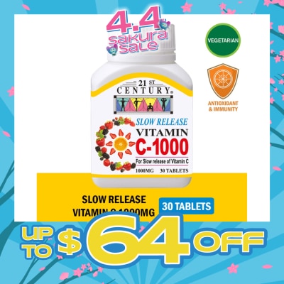 21ST CENTURY - Slow Release Vitamin C-1000 Tablets (Maintain Body Resistance) 1000mg 30s