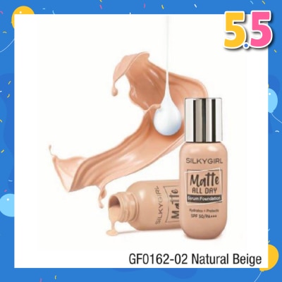 SILKYGIRL Matte All Day Serum Foundation 02 Natural Beige 20ml