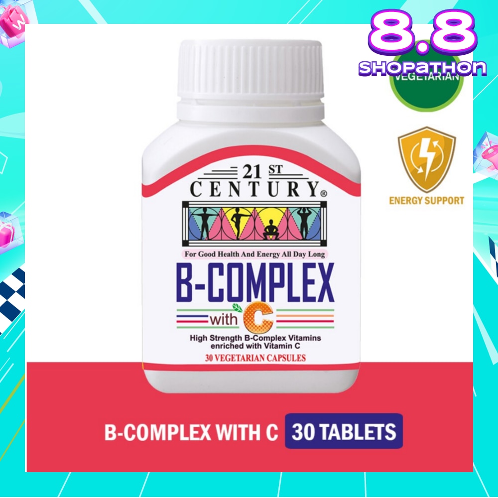 High Strength B-Complex with Vitamin C Vegetarian Capsules (Maintain Good Health and Energy) 30s