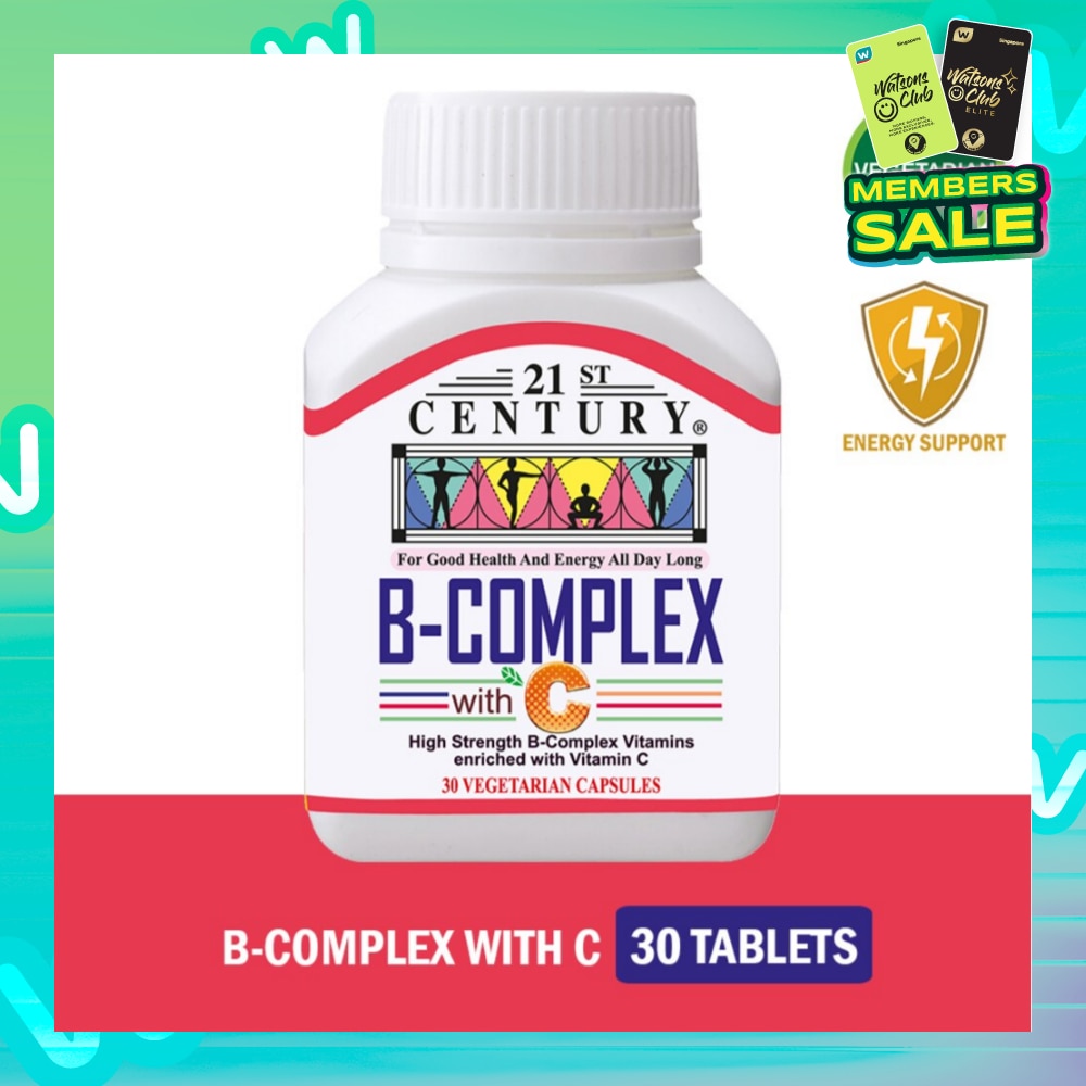 High Strength B-Complex with Vitamin C Vegetarian Capsules (Maintain Good Health and Energy) 30s