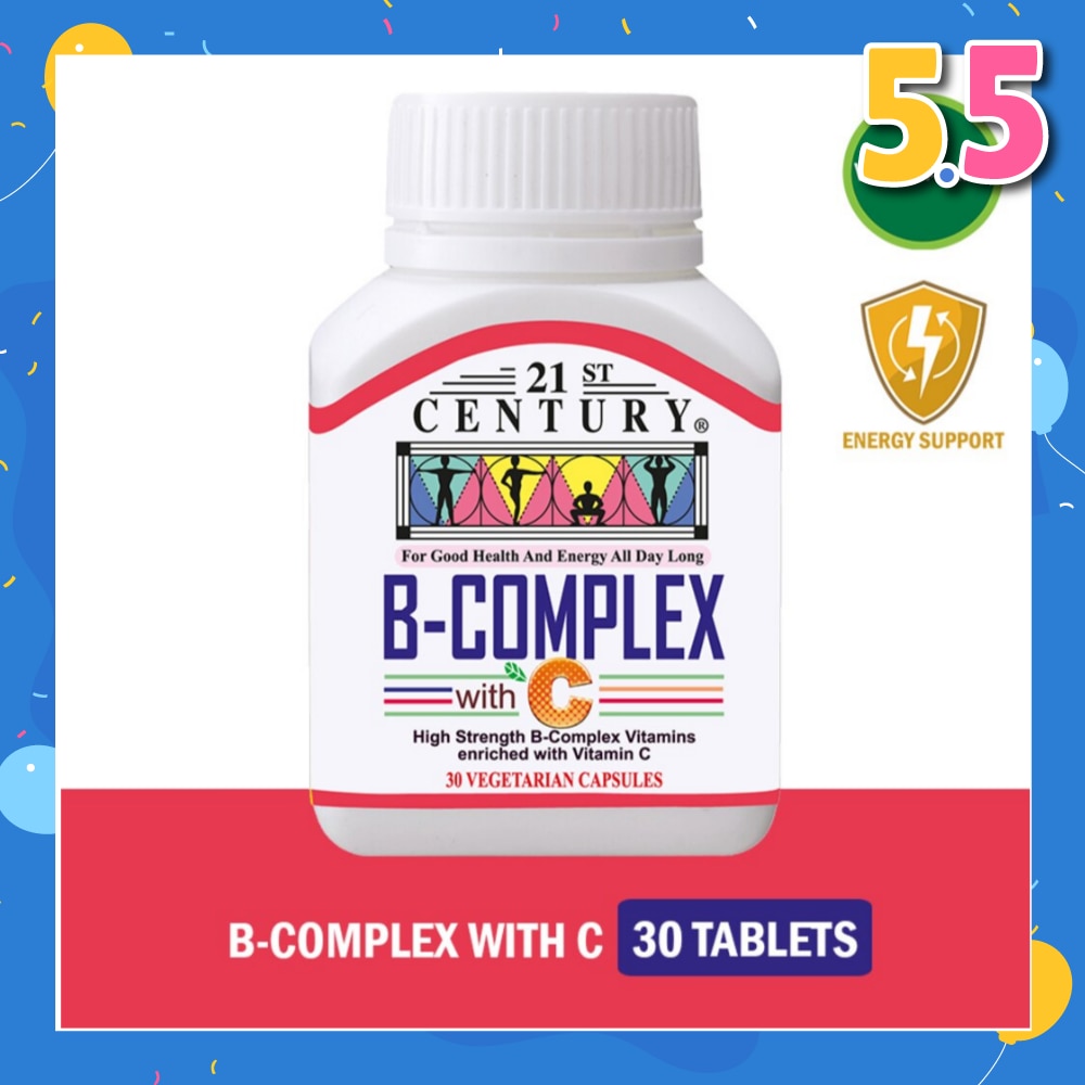 High Strength B-Complex with Vitamin C Vegetarian Capsules (Maintain Good Health and Energy) 30s