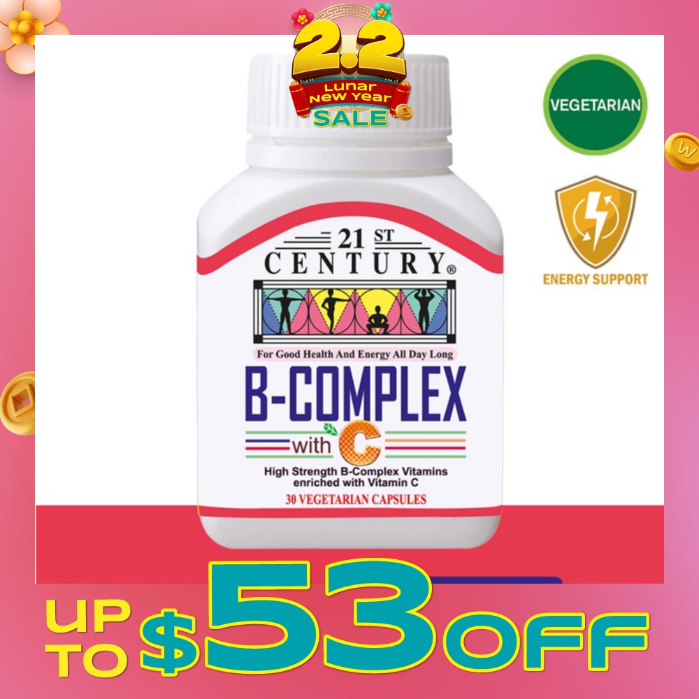 High Strength B-Complex with Vitamin C Vegetarian Capsules (Maintain Good Health and Energy) 30s