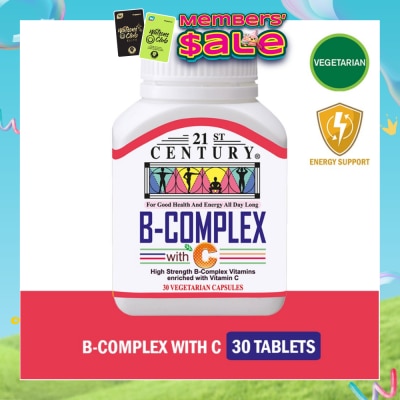 21ST CENTURY - High Strength B-Complex with Vitamin C Vegetarian Capsules (Maintain Good Health and Energy) 30s