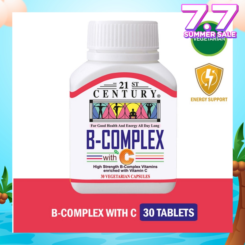 High Strength B-Complex with Vitamin C Vegetarian Capsules (Maintain Good Health and Energy) 30s