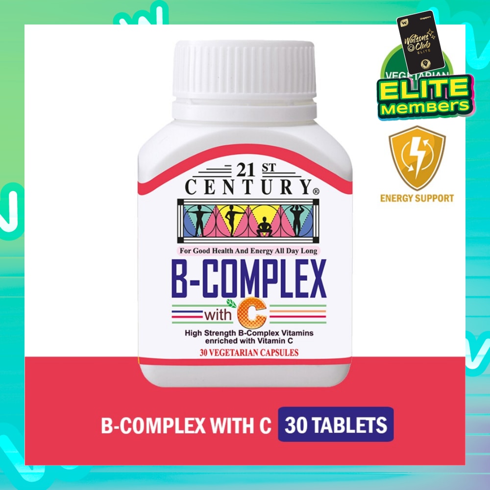 High Strength B-Complex with Vitamin C Vegetarian Capsules (Maintain Good Health and Energy) 30s