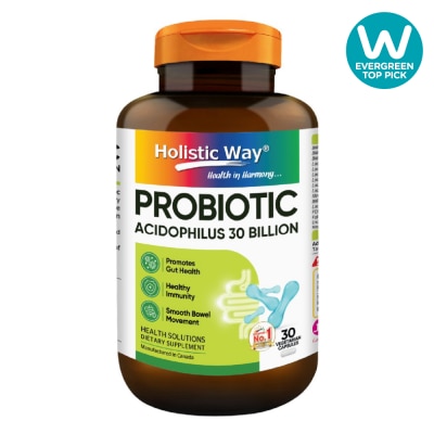 HOLISTIC WAY - Probiotic Acidophilus Complex 30 Billion Dietary Supplement Vegetarian Capsule (Support Digestion & Immune function) 30s image