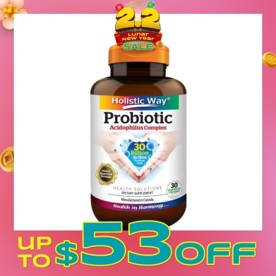 HOLISTIC WAY [CNY] Probiotic Acidophilus Complex 30 Billion Dietary Supplement Vegetarian Capsule (Support Digestion & Immune function) 30s