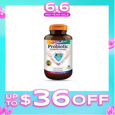 HOLISTIC WAY - Probiotic Acidophilus Complex 30 Billion Dietary Supplement Vegetarian Capsule (Support Digestion & Immune function) 30s