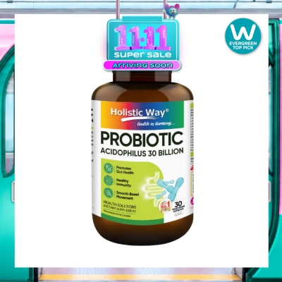 HOLISTIC WAY Probiotic Acidophilus Complex 30 Billion Dietary Supplement Vegetarian Capsule (Support Digestion & Immune function) 30s image