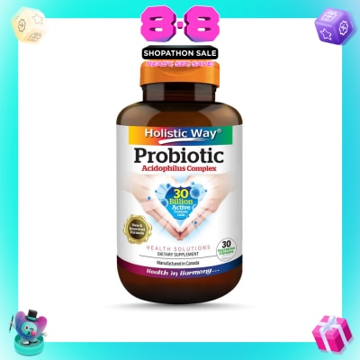HOLISTIC WAY - Probiotic Acidophilus Complex 30 Billion Dietary Supplement Vegetarian Capsule (Support Digestion & Immune function) 30s