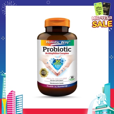 HOLISTIC WAY Probiotic Acidophilus Complex 30 Billion Dietary Supplement Vegetarian Capsule (Support Digestion & Immune function) 30s
