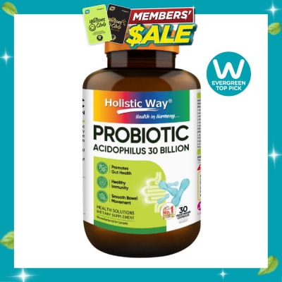 HOLISTIC WAY Probiotic Acidophilus Complex 30 Billion Dietary Supplement Vegetarian Capsule (Support Digestion & Immune function) 30s image