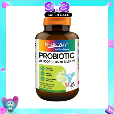 HOLISTIC WAY - Probiotic Acidophilus Complex 30 Billion Dietary Supplement Vegetarian Capsule (Support Digestion & Immune function) 30s image