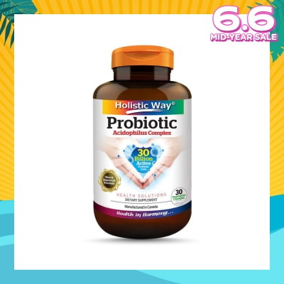 HOLISTIC WAY Probiotic Acidophilus Complex 30 Billion Dietary Supplement Vegetarian Capsule (Support Digestion & Immune function) 30s